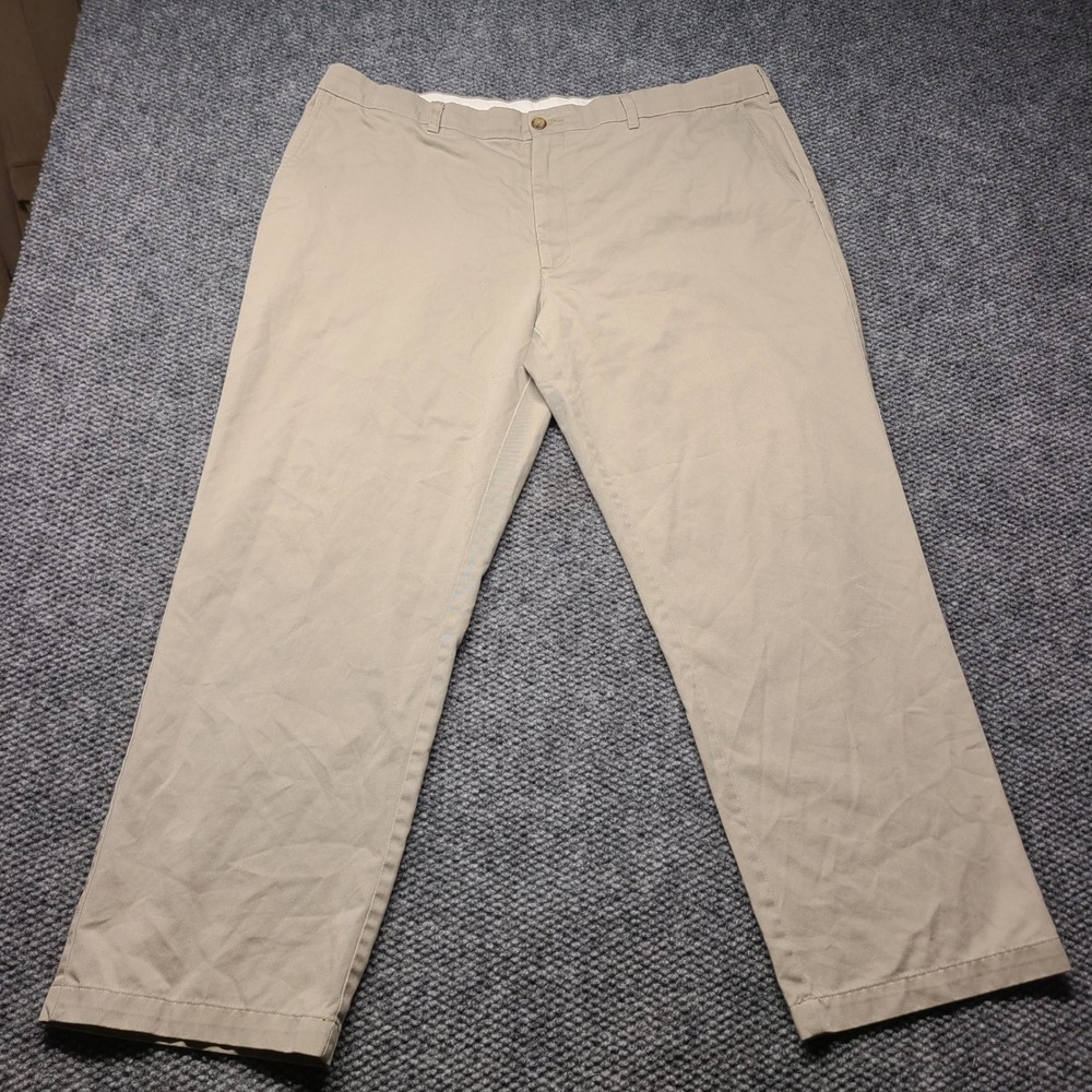 Farah Mens Khaki Chino Pants 42x30 Tan Cotton Blend Straight Leg Trousers 2871